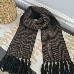 100% ALPACA - Sophisticated Black and Brown Scarf